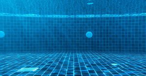 View of pool floor underwater